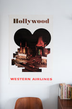 Western Airlines Vintage Poster Hollywood 1970s 1960s